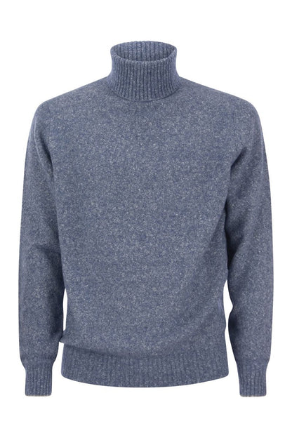 Turtleneck sweater in alpaca, cotton and wool - VOGUERINI