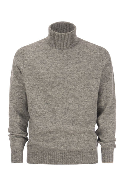 Turtleneck sweater in alpaca, cotton and wool - VOGUERINI