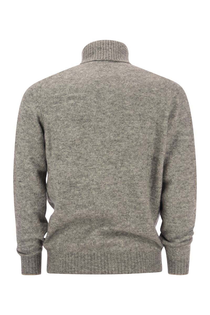 Turtleneck sweater in alpaca, cotton and wool - VOGUERINI