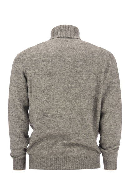 Turtleneck sweater in alpaca, cotton and wool - VOGUERINI