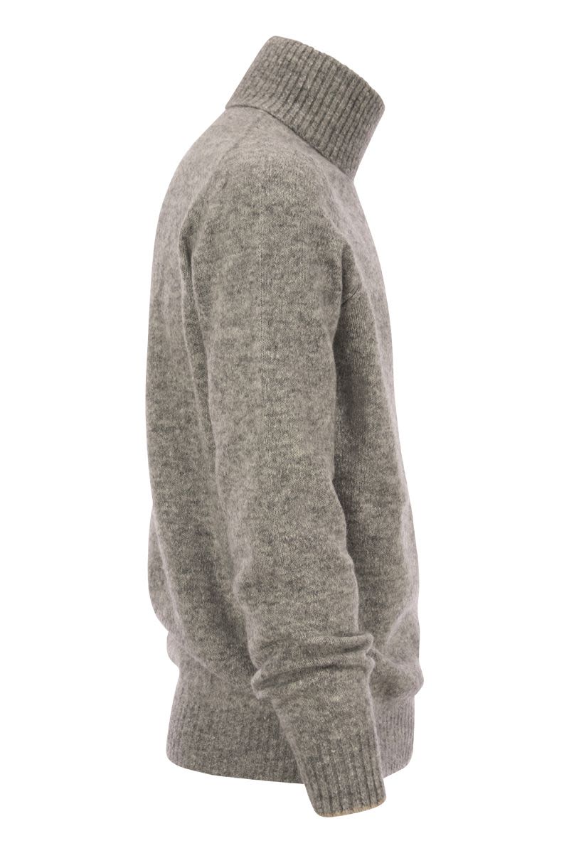 Turtleneck sweater in alpaca, cotton and wool - VOGUERINI