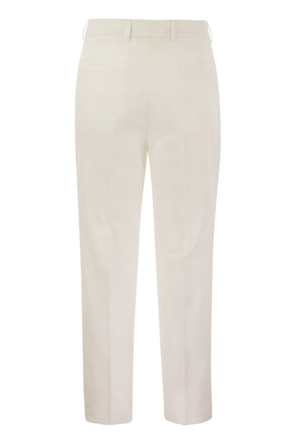 Leisure fit linen trousers with darts