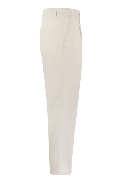 Leisure fit linen trousers with darts