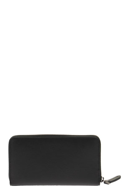 Polished calfskin wallet with Precious trim - VOGUERINI