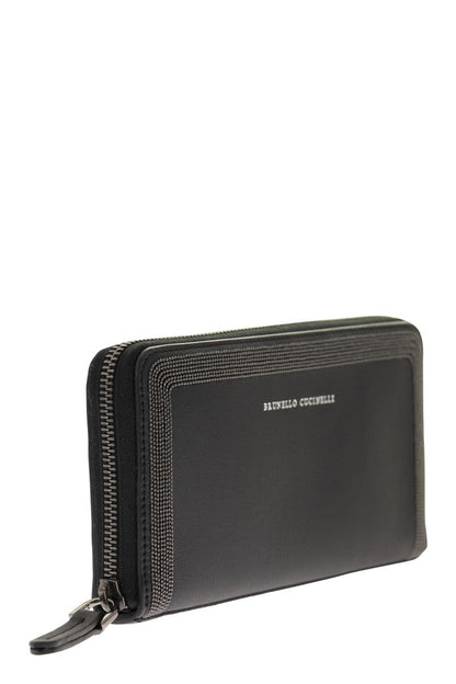 Polished calfskin wallet with Precious trim - VOGUERINI