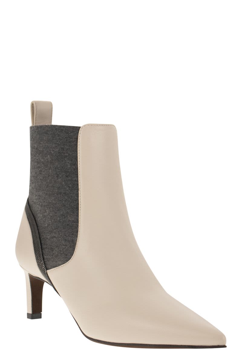 Leather heeled ankle boots with Shiny Contour - VOGUERINI