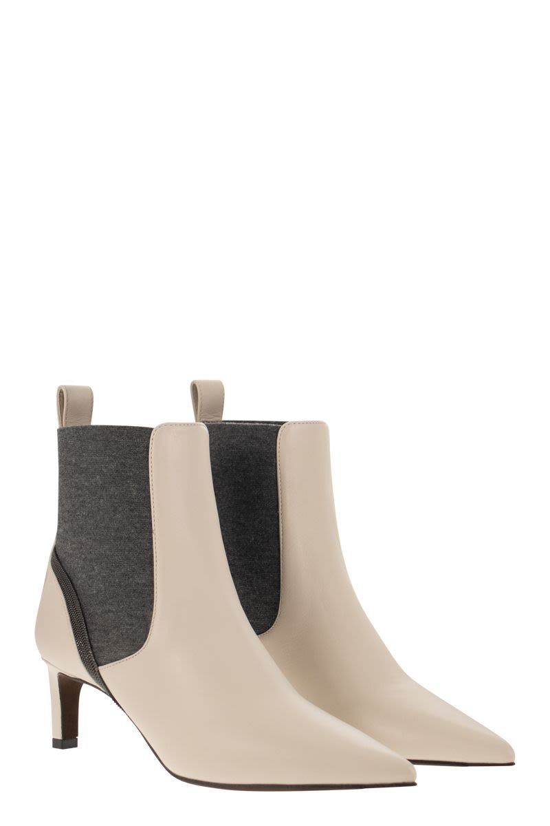 Leather heeled ankle boots with Shiny Contour - VOGUERINI