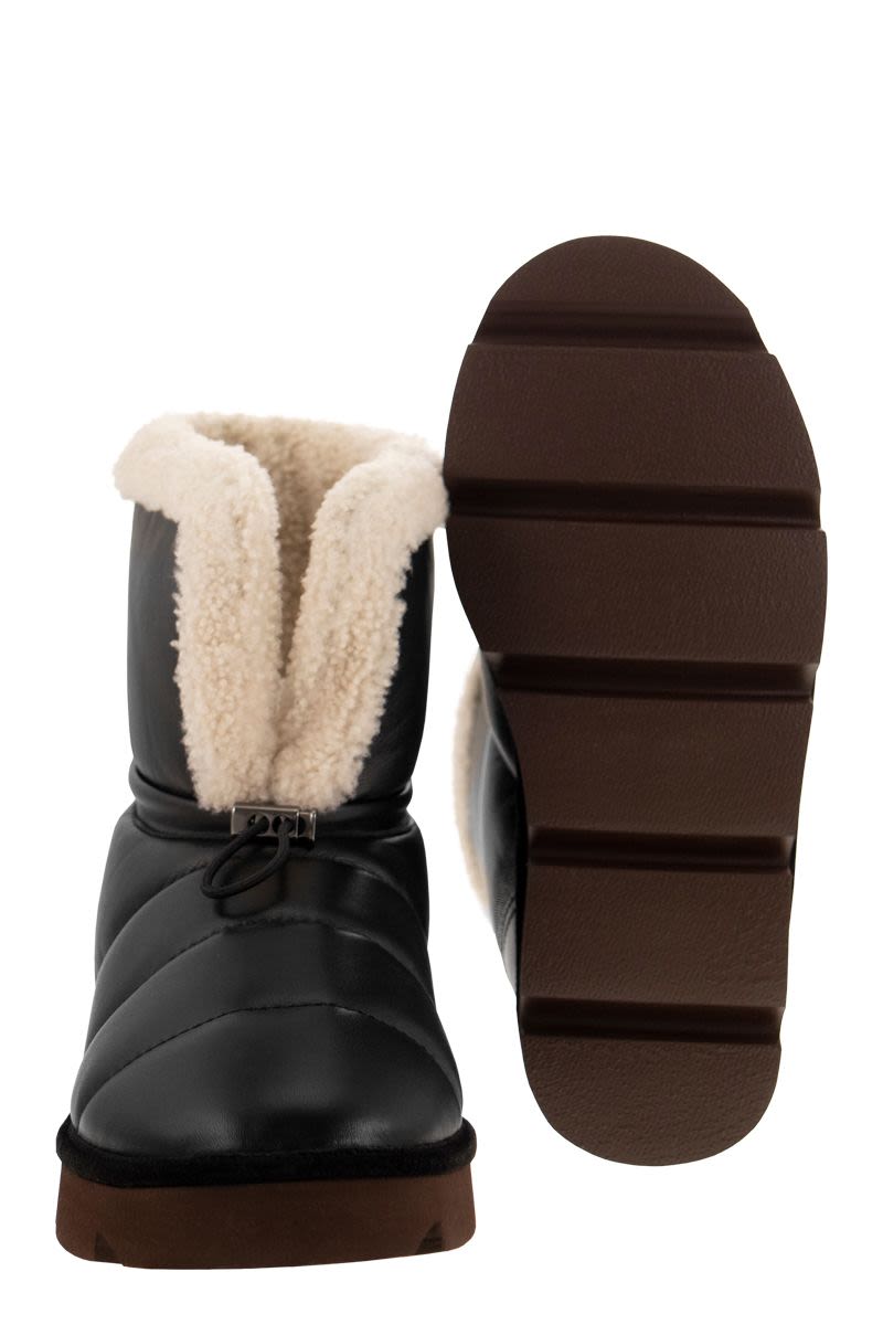 Leather boot with shearling lining and Shiny Details - VOGUERINI