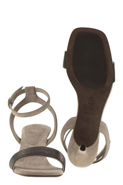 Suede sandals with Precious Insert - VOGUERINI