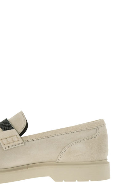 Suede Penny Loafer with jewellery - VOGUERINI