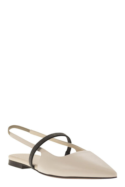 Soft nappa open flats with Precious Strap - VOGUERINI