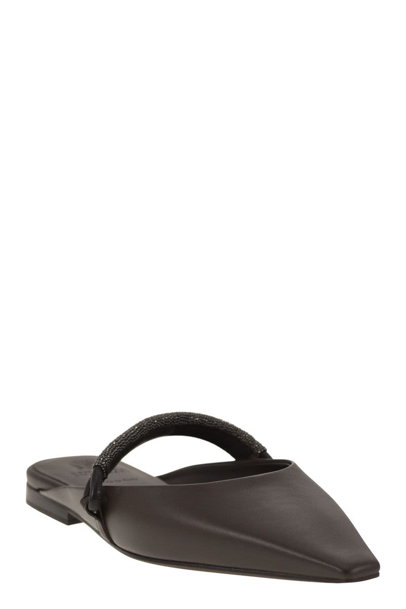 Soft nappa open flats with Precious Strap - VOGUERINI