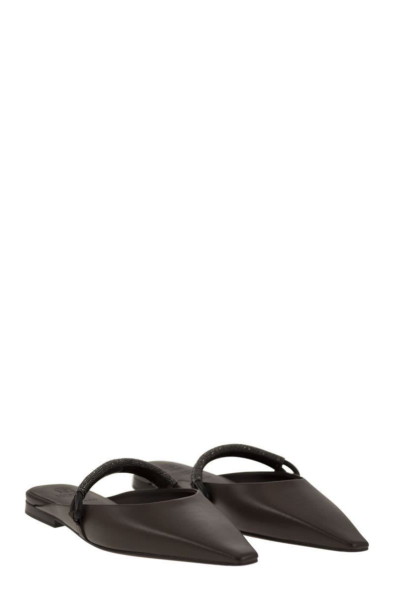 Soft nappa open flats with Precious Strap - VOGUERINI