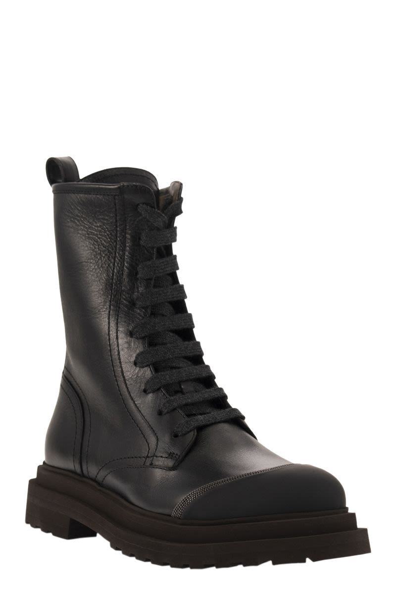 Leather boot with 'Precious Contour - VOGUERINI