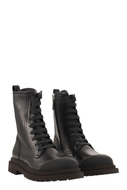 Leather boot with 'Precious Contour - VOGUERINI