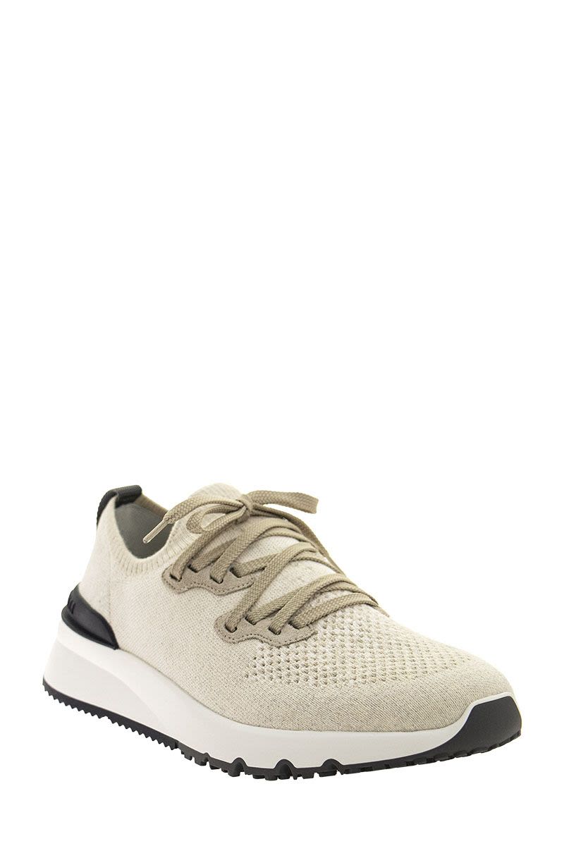 Cotton Chiné Knit Runners Sneakers - VOGUERINI