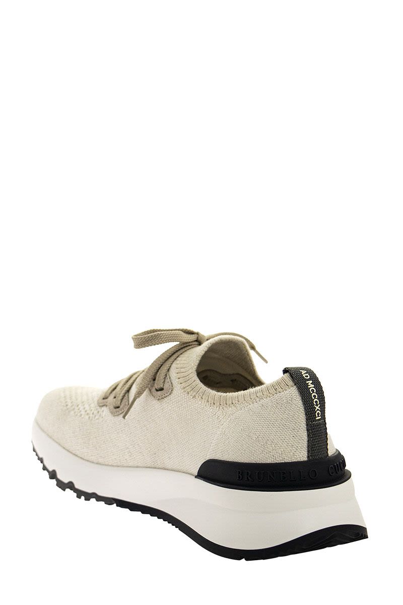 Cotton Chiné Knit Runners Sneakers - VOGUERINI