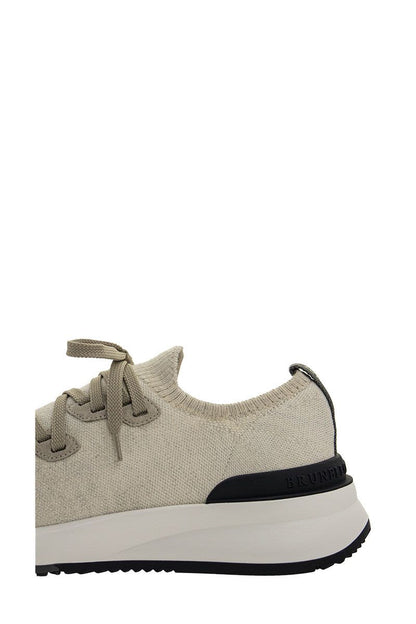 Cotton Chiné Knit Runners Sneakers - VOGUERINI