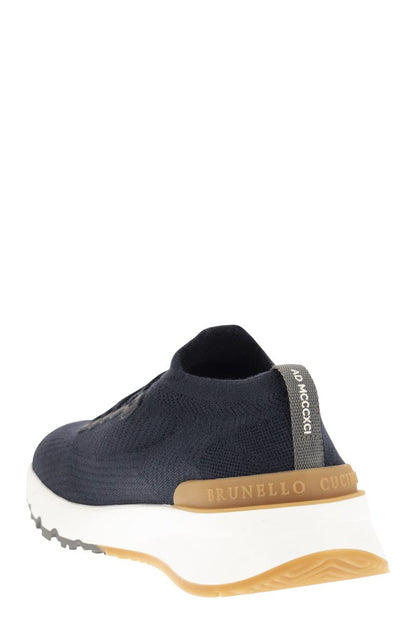 Runners in cotton knit and semi-glossy calf leather - VOGUERINI