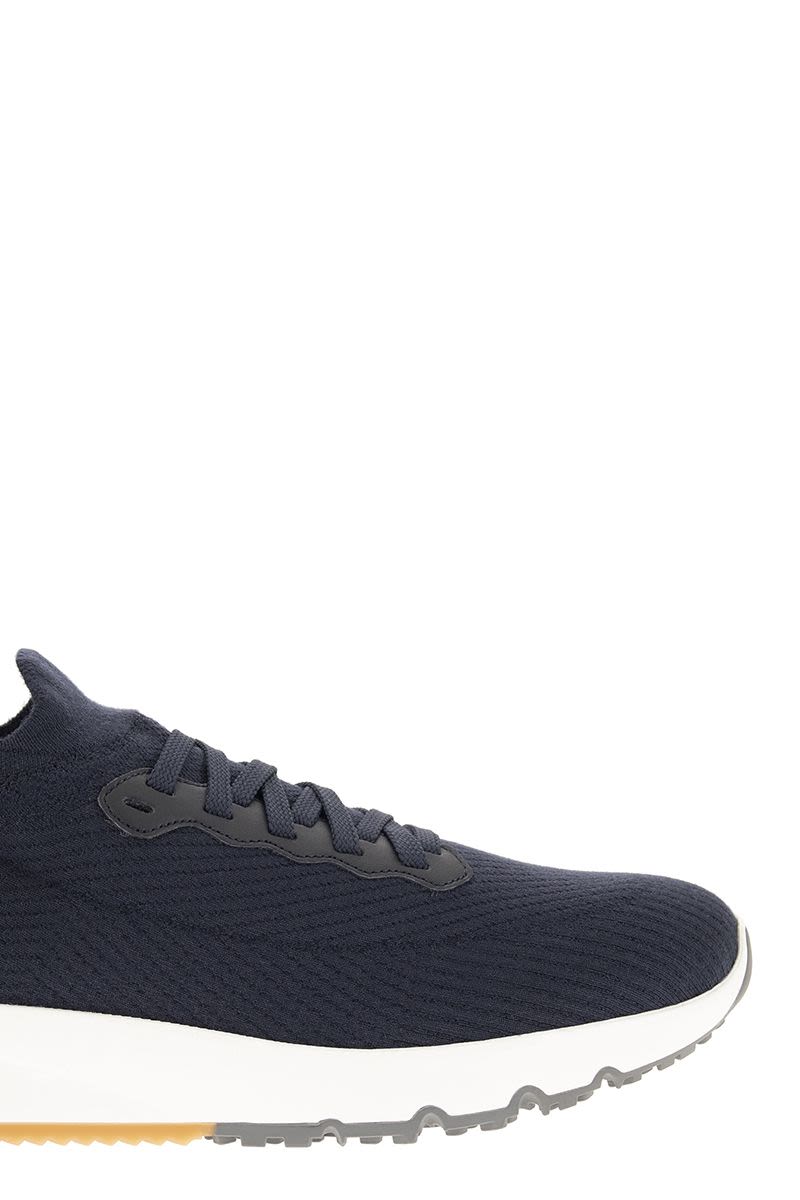 Runners in cotton knit and semi-glossy calf leather - VOGUERINI