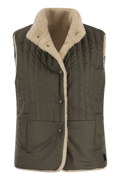 Reversible Shearling Effect Vest - VOGUERINI