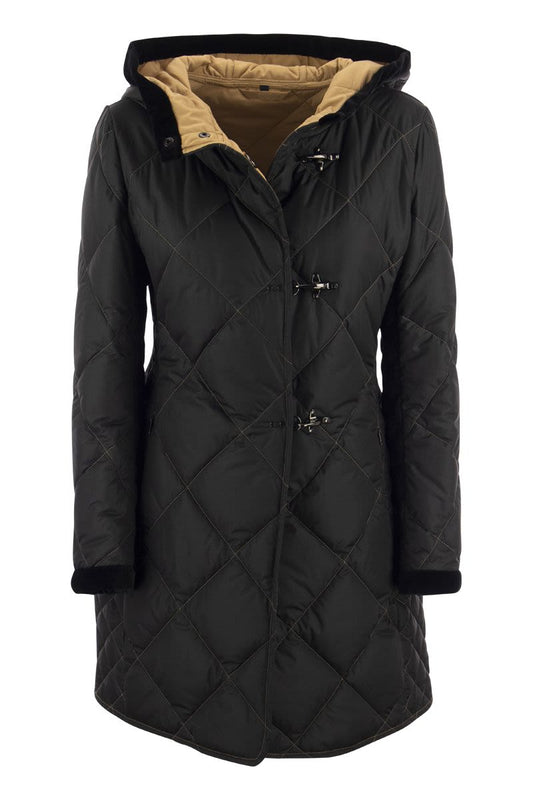 Virginia Quilted Coat with Hood - VOGUERINI