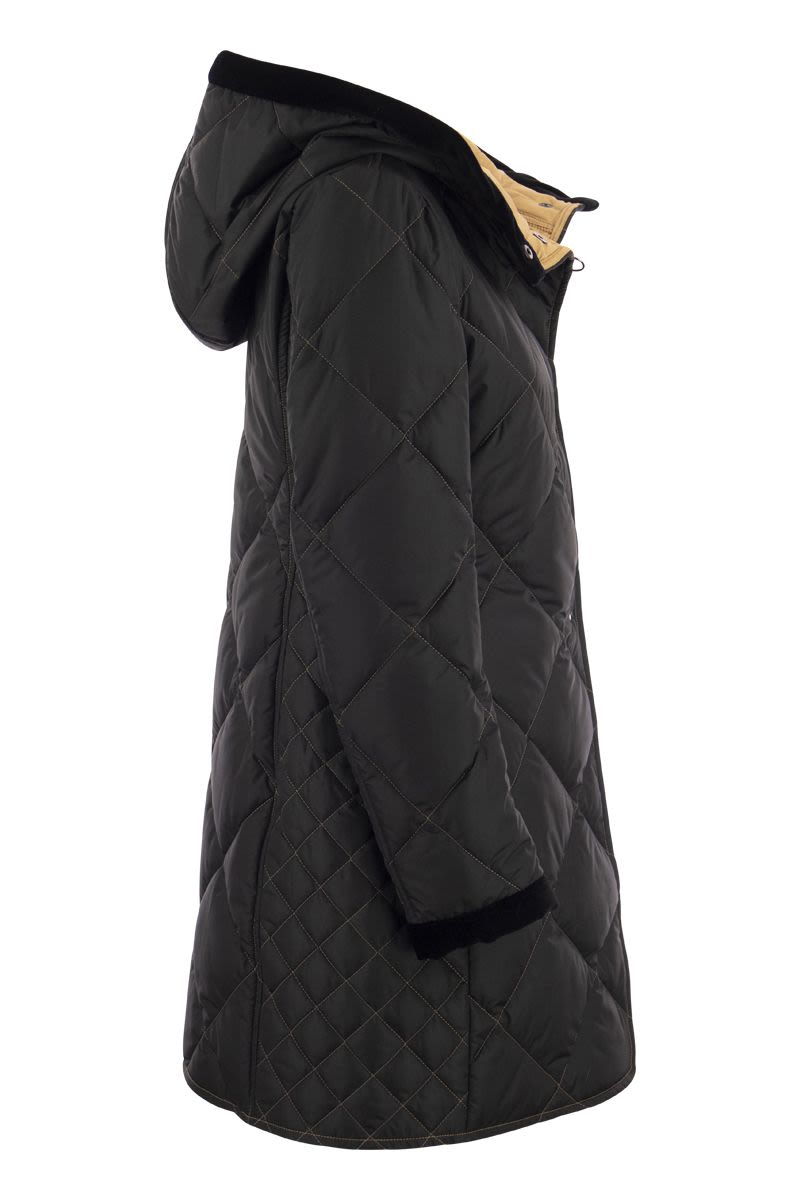 Virginia Quilted Coat with Hood - VOGUERINI