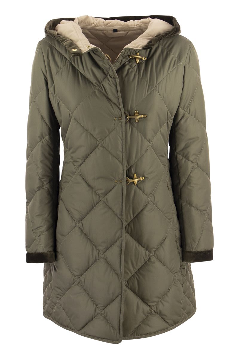 Virginia Quilted Coat with Hood - VOGUERINI