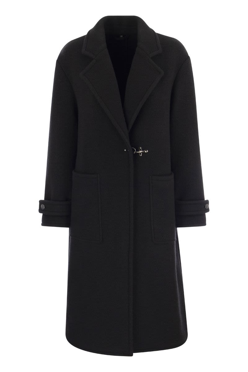 Wool Coat with Hook - VOGUERINI