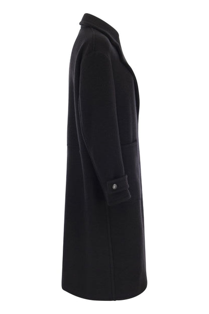 Wool Coat with Hook - VOGUERINI