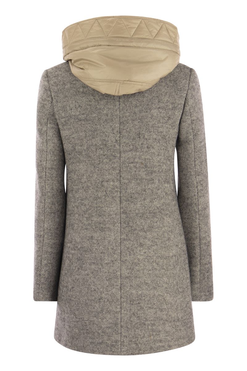 TOGGLE - Wool-blend coat with hood - VOGUERINI