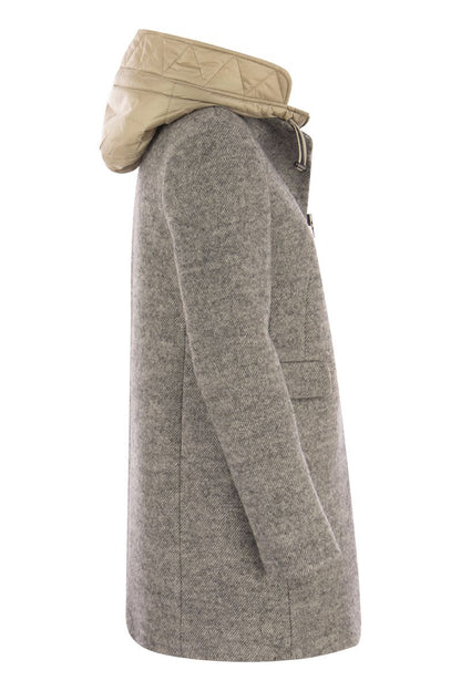 TOGGLE - Wool-blend coat with hood - VOGUERINI