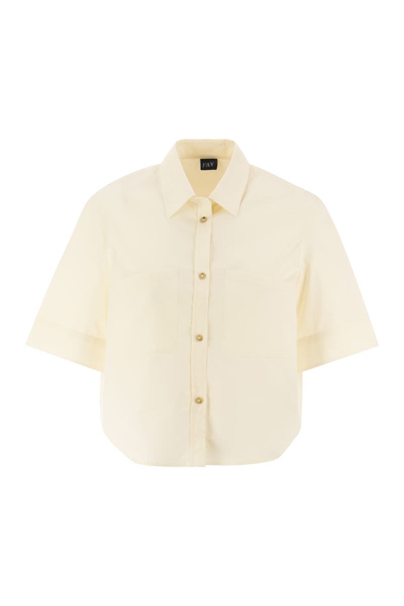 Cropped cotton shirt - VOGUERINI