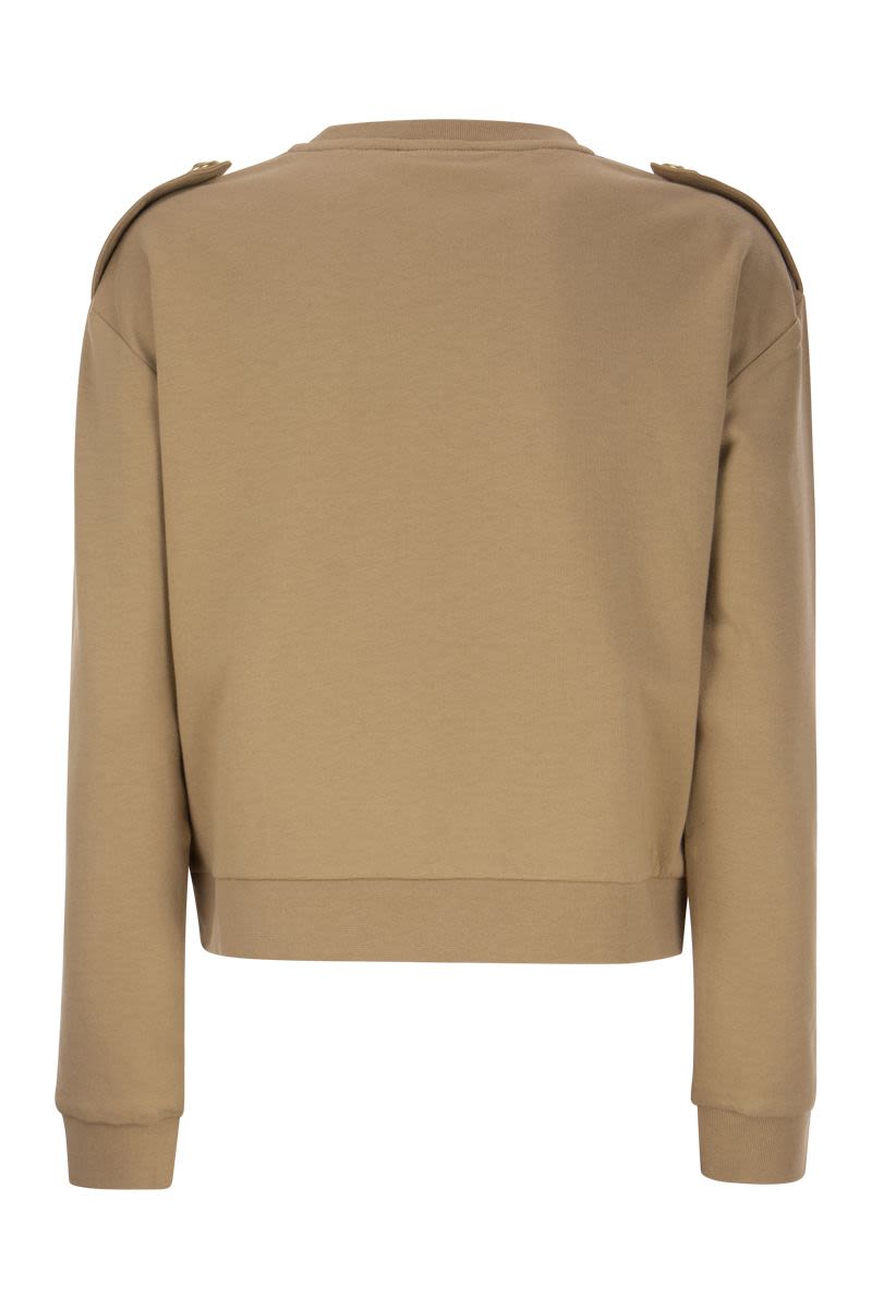 Round-neck sweatshirt with buttons - VOGUERINI