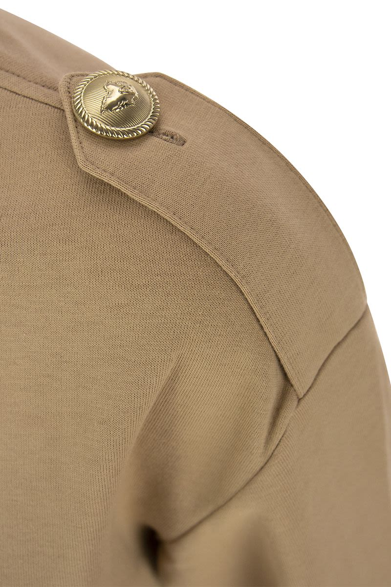 Round-neck sweatshirt with buttons - VOGUERINI