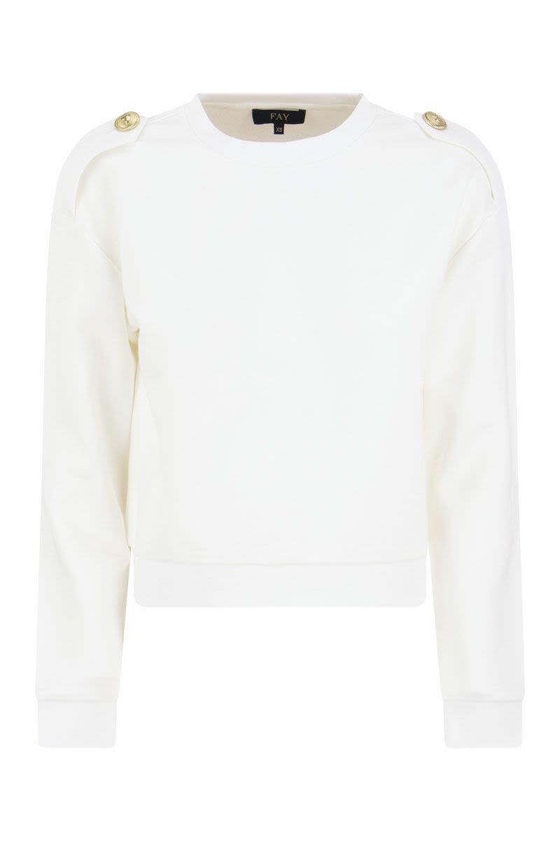 Round-neck sweatshirt with buttons - VOGUERINI