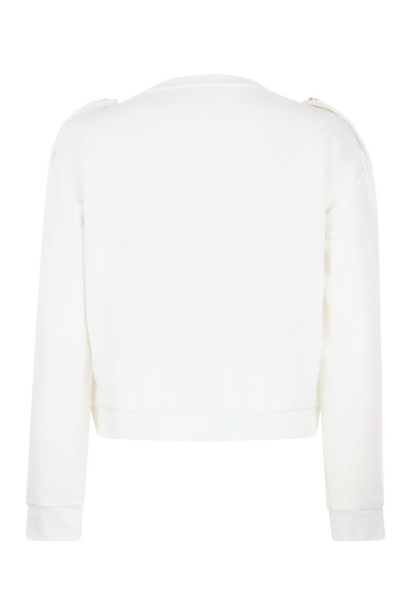 Round-neck sweatshirt with buttons - VOGUERINI