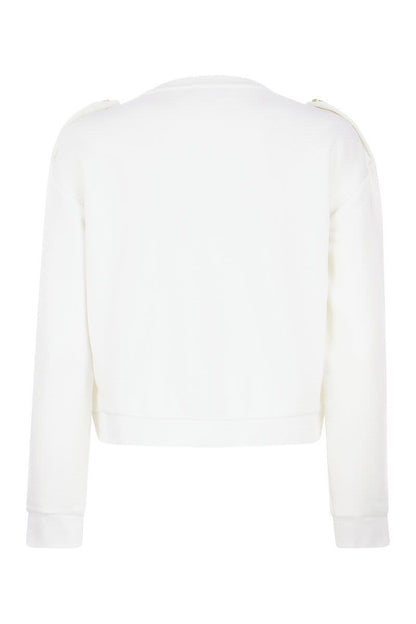 Round-neck sweatshirt with buttons - VOGUERINI