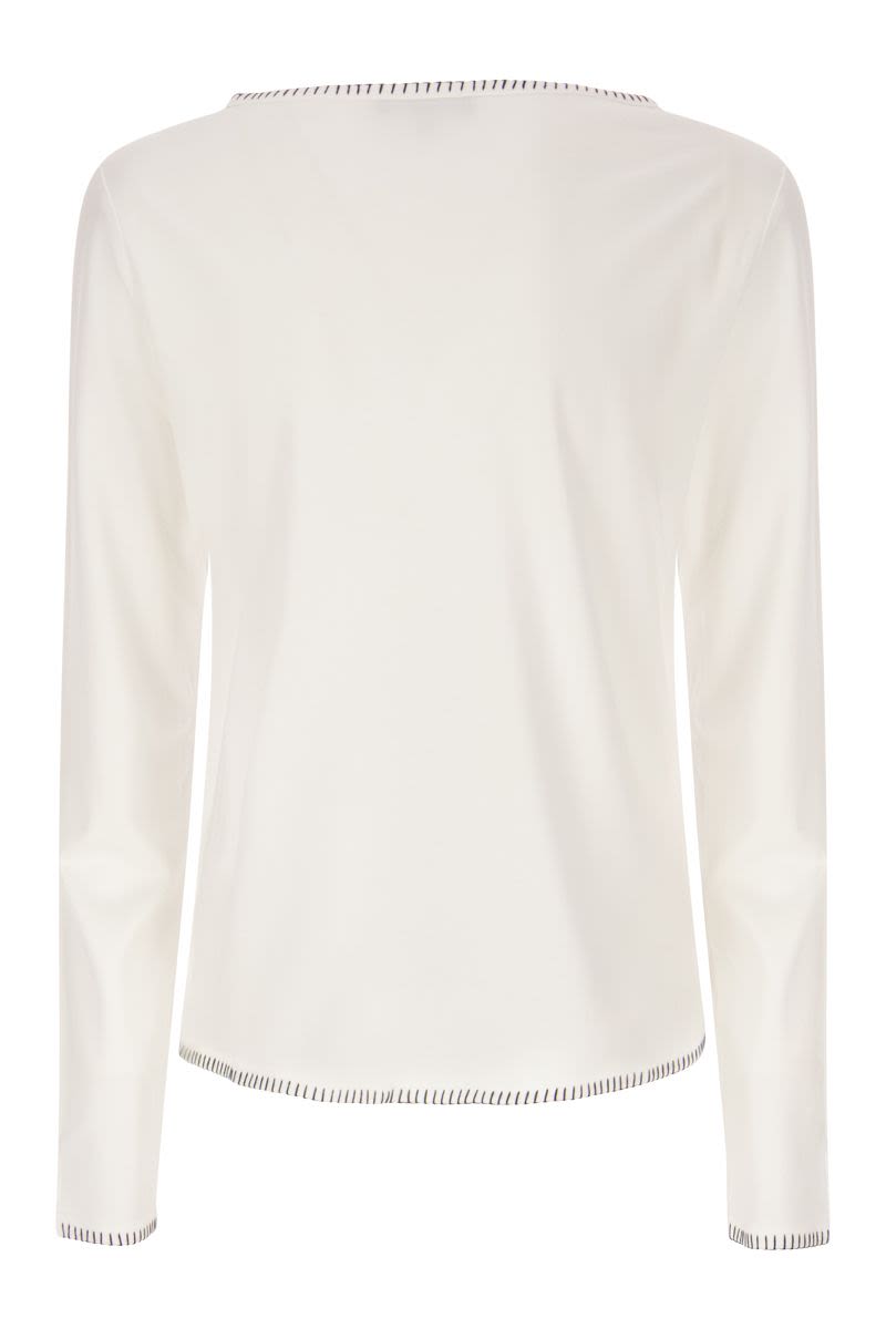 Long-sleeved T-shirt with stitching - VOGUERINI