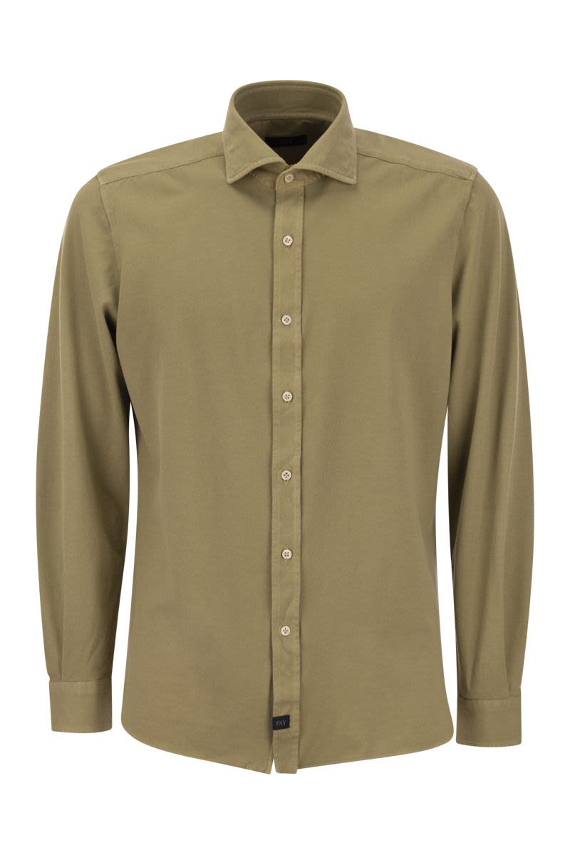 Cotton French collar shirt - VOGUERINI