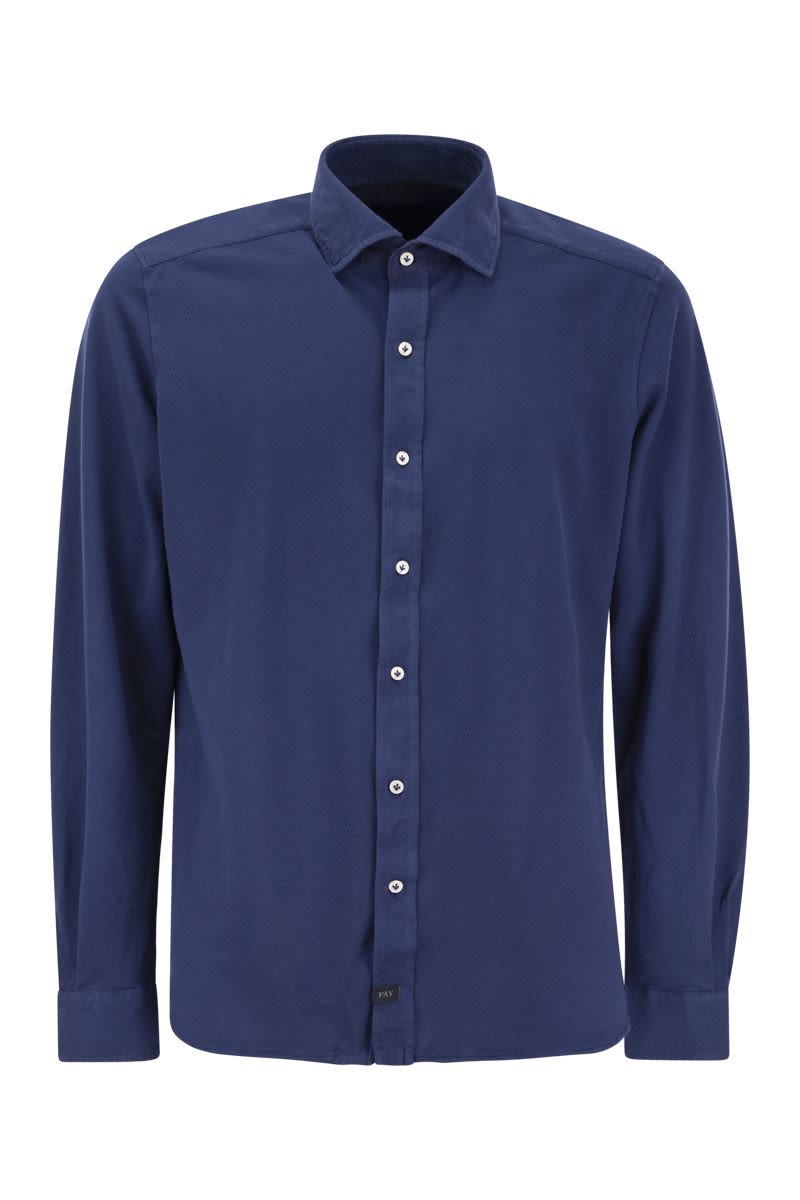 Cotton French collar shirt - VOGUERINI