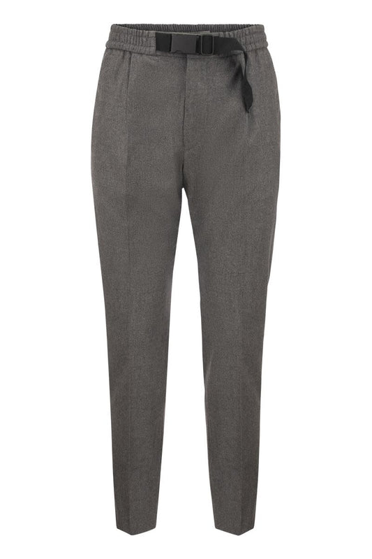 Wool trousers with snap buckle - VOGUERINI