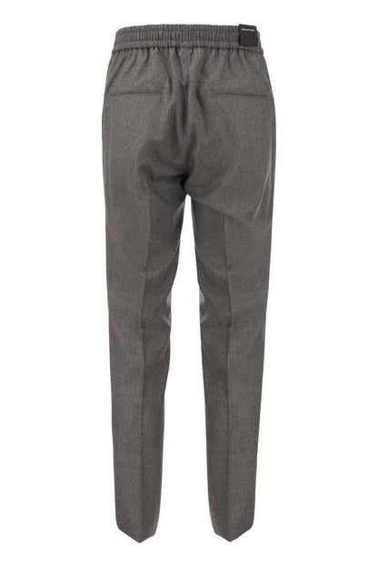 Wool trousers with snap buckle - VOGUERINI