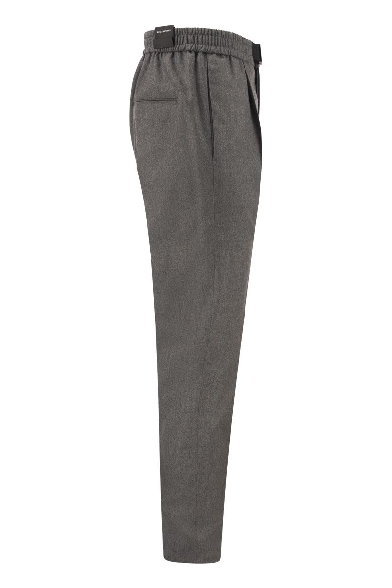 Wool trousers with snap buckle - VOGUERINI