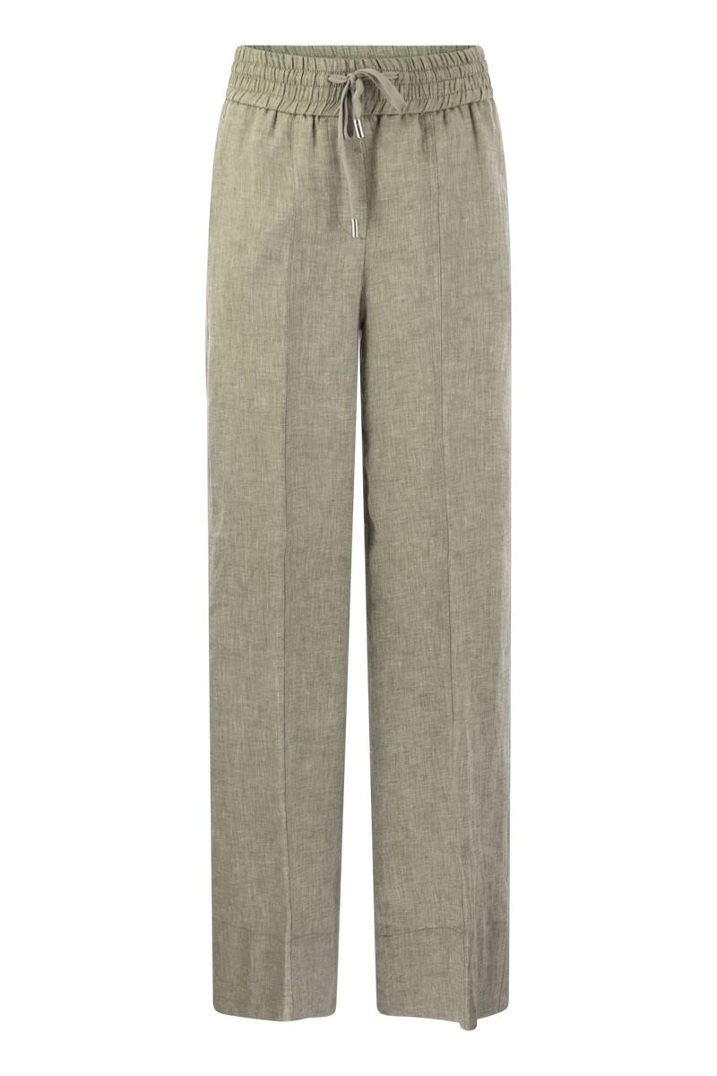 Loose-fitting trousers in lightweight pure linen canvas