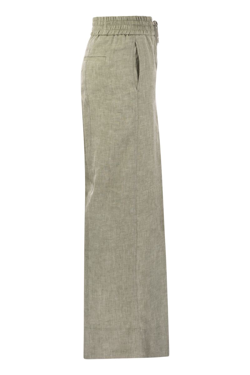 Loose-fitting trousers in lightweight pure linen canvas