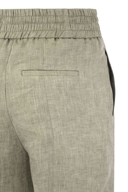 Loose-fitting trousers in lightweight pure linen canvas