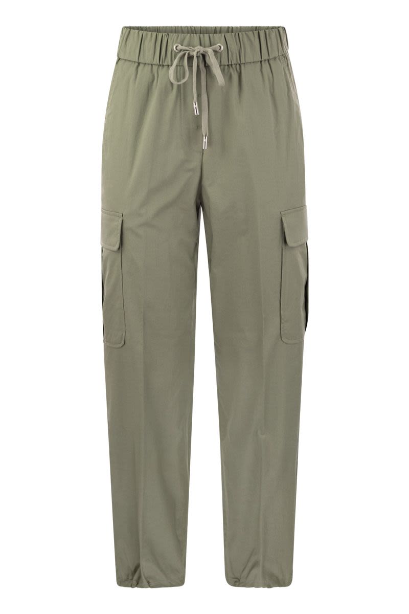 Stretch cotton cargo trousers