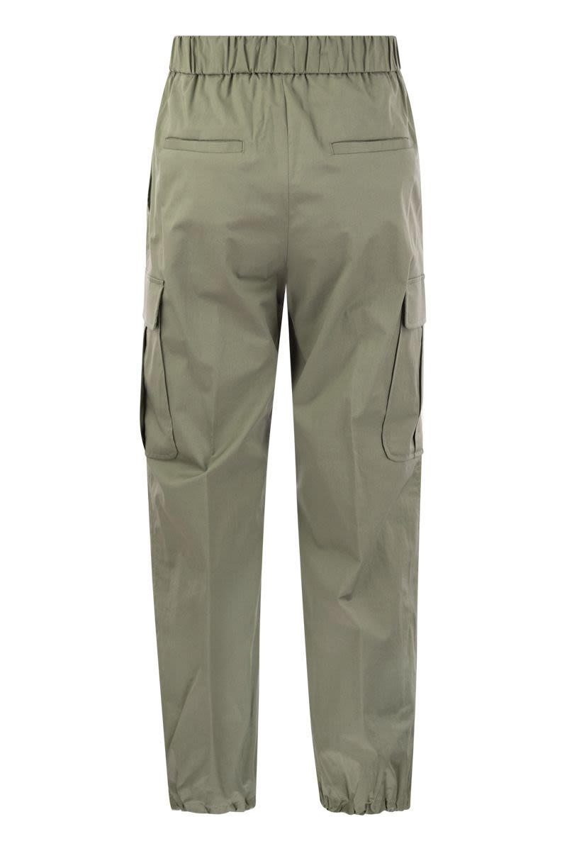 Stretch cotton cargo trousers