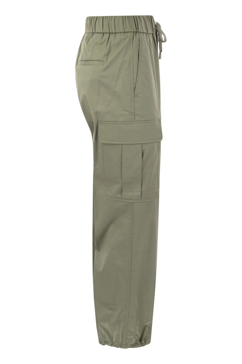 Stretch cotton cargo trousers